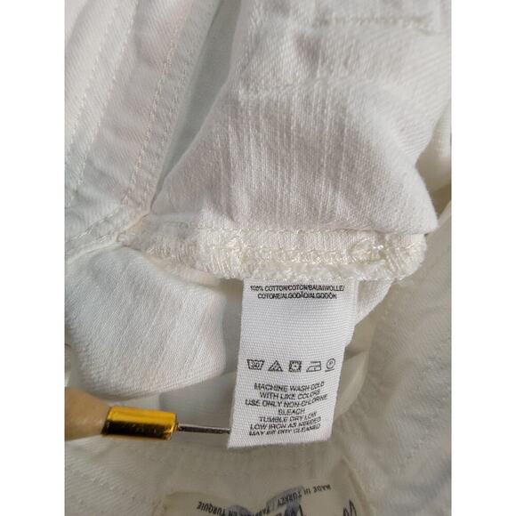 Free People Pants Womens 26 White Colette Wide Leg Culottes Cropped Button Fly - Picture 6 of 10